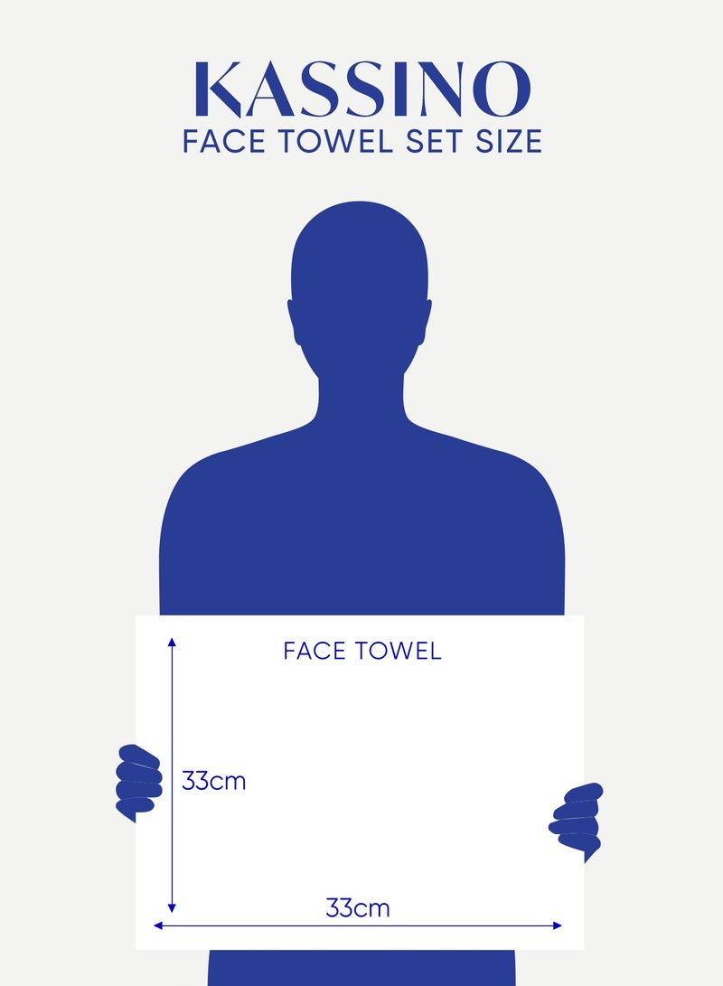 KASSINO Kassino Jumbo Face Towel (12 Pack, 33x33 cm) - 580 GSM Large Face Towels,100% Combed Cotton, Soft & Quick-Dry Towels, Highly Absorbent, Double Stitched Hotel Quality Towels | China Blue  - Image 5