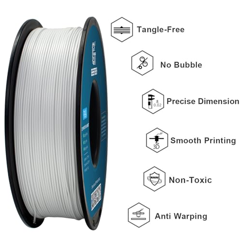 Geeetech 1.75mm PLA 3D Printer Filament, 1kg Spool (2.2lbs), Upgrade Tidy Winding Tangle-Free, Dimensional Accuracy +/- 0.02 mm, White - Image 4
