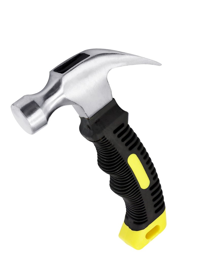 SOLARAE Mini Claw Hammer, Soft Rubber Grip Handle Small Stubby Hammer, 10 OZ Tack Hammer Nails Tool, Stubby Hammer, Nail Hammer, Kids Hammer, Tiny hammer for Indoor Outdoor Using - Image 1