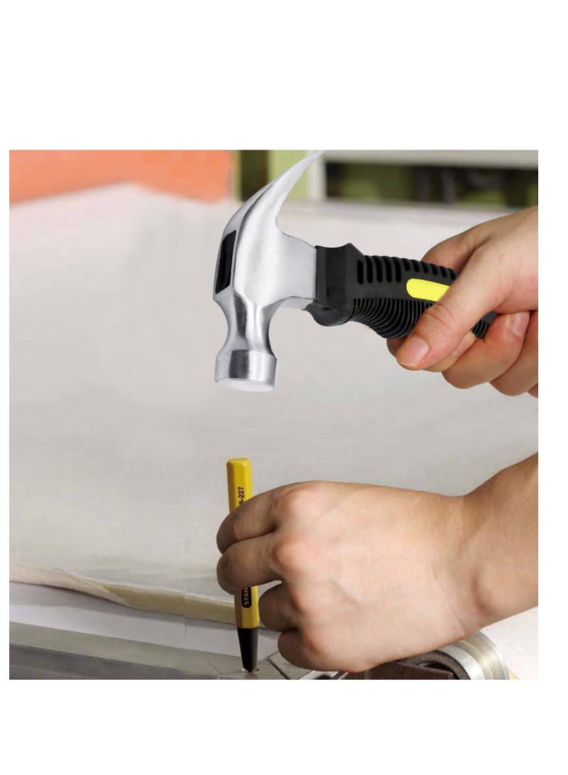 SOLARAE Mini Claw Hammer, Soft Rubber Grip Handle Small Stubby Hammer, 10 OZ Tack Hammer Nails Tool, Stubby Hammer, Nail Hammer, Kids Hammer, Tiny hammer for Indoor Outdoor Using - Image 3