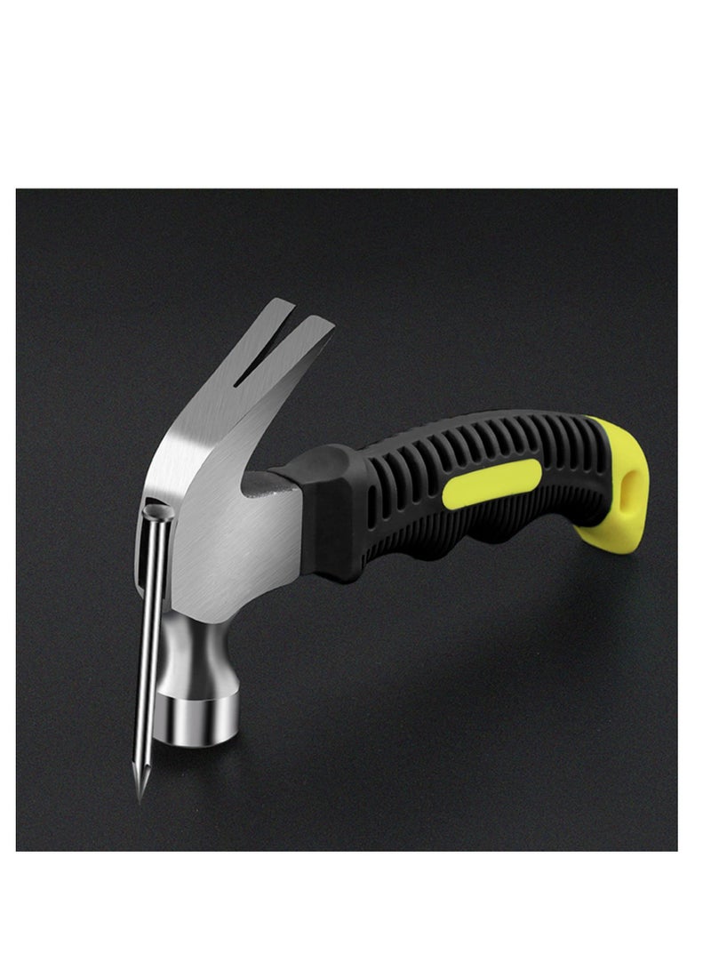 SOLARAE Mini Claw Hammer, Soft Rubber Grip Handle Small Stubby Hammer, 10 OZ Tack Hammer Nails Tool, Stubby Hammer, Nail Hammer, Kids Hammer, Tiny hammer for Indoor Outdoor Using - Image 2