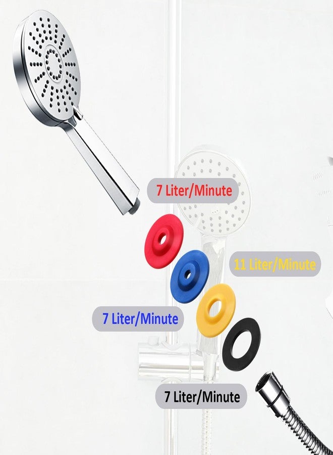 جريفوسيا 12 قطعة من محدد تدفق رأس الدش، محدد تدفق الماء السيليكوني، محدد تدفق الدش، مجموعة في 4 مواصفات للتحكم في تدفق الدش لرأس الدش الثابت والدش المحمول باليد - Image 3
