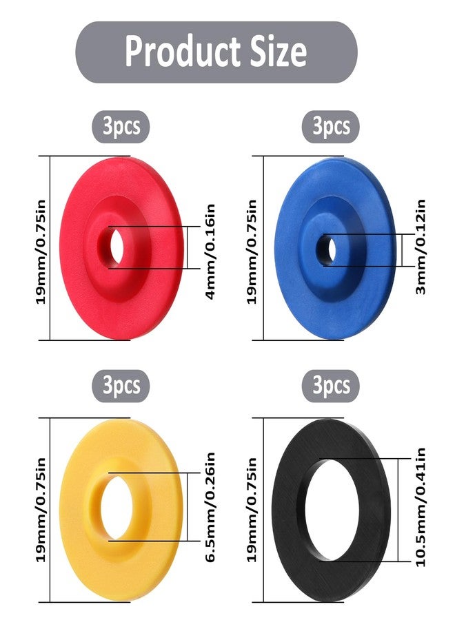 جريفوسيا 12 قطعة من محدد تدفق رأس الدش، محدد تدفق الماء السيليكوني، محدد تدفق الدش، مجموعة في 4 مواصفات للتحكم في تدفق الدش لرأس الدش الثابت والدش المحمول باليد - Image 2