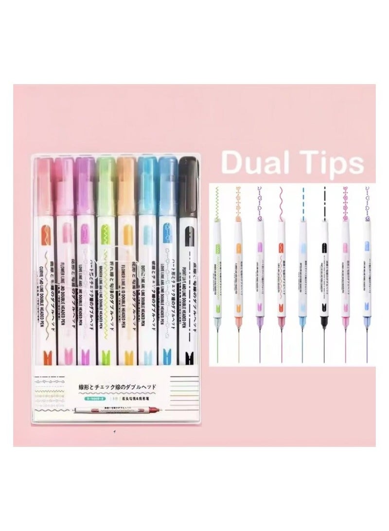 بين أقلام تحديد متعددة الألوان طقم (٦  أقلام) للرسم والتخطيط والتزيين - Image 3