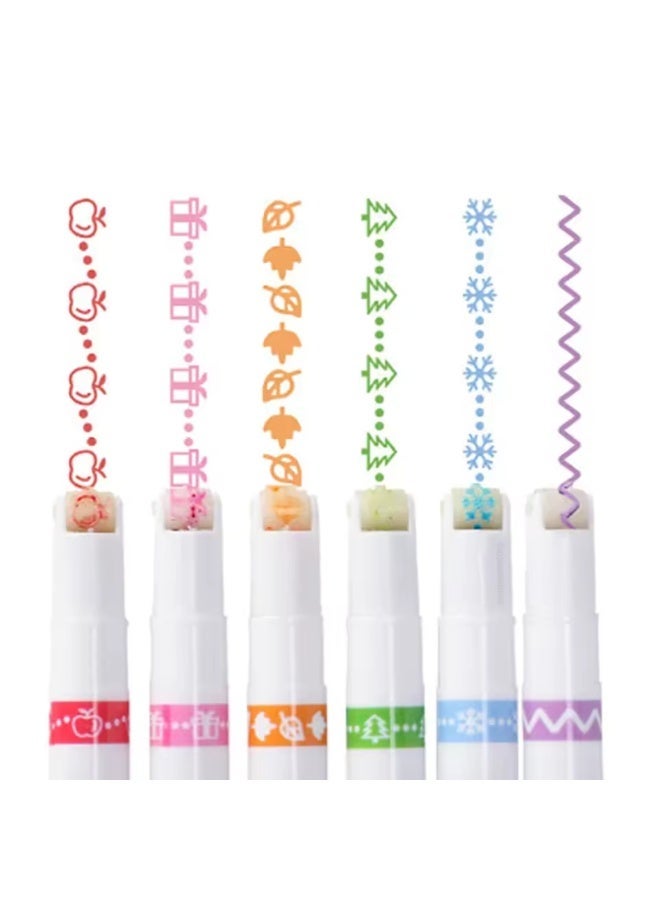 بين أقلام تحديد متعددة الألوان طقم (٦  أقلام) للرسم والتخطيط والتزيين - Image 4