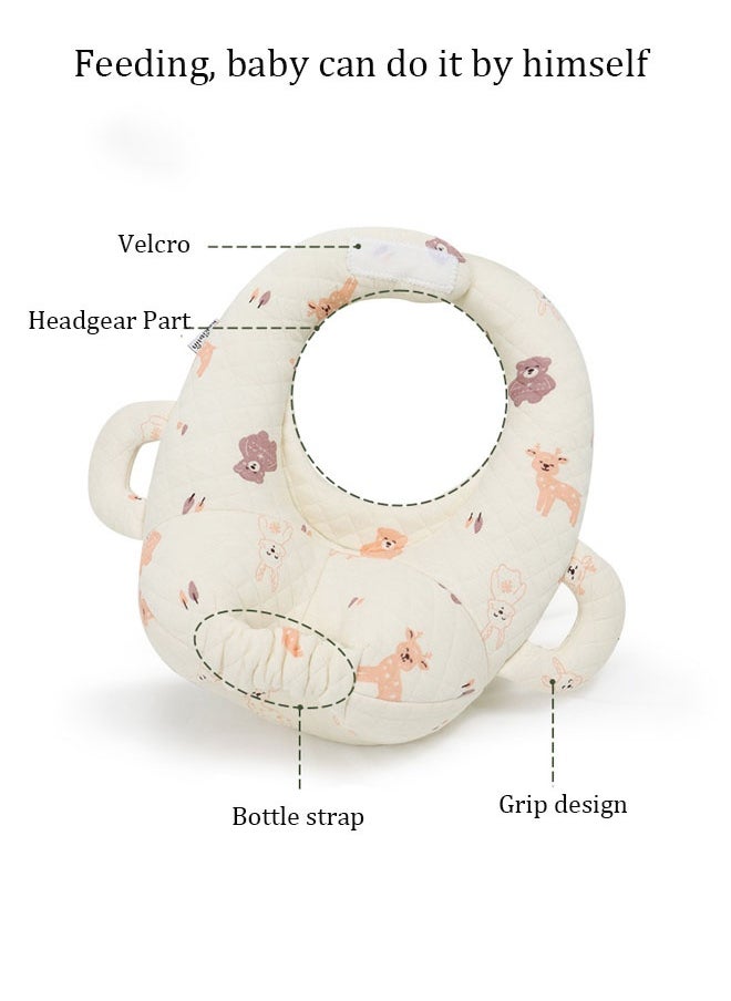 Vinnatsu Vinnatsu Baby Bottle Holder Hands Free, Adjustable Nursing Pillow Support, Baby Nursing Pillow, Self-Feeding Bottle Holder for Newborn, Newborn Essentials,Breast Feeding Pillow with Adjustable Waist Strap and Machine Washable, Newborn pillow,Leaves  - Image 4