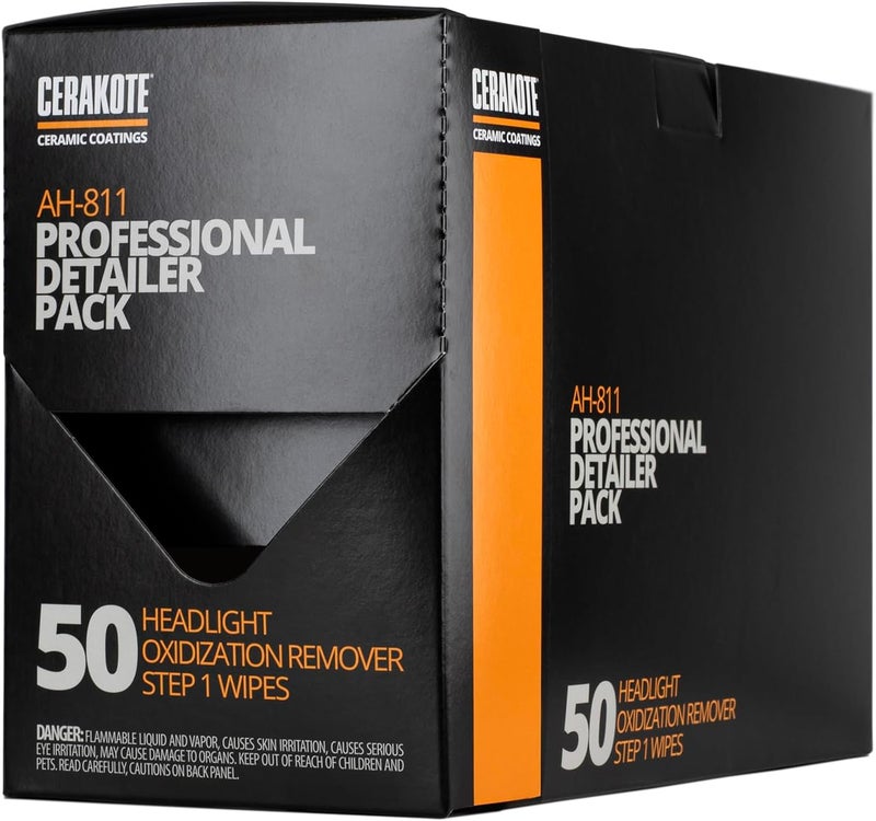 CERAKOTE ® Ceramic Headlight Restoration Professional Detailer Pack (50 Step 1 Oxidation Removing Wipes) - Easily Remove Oxidation from Old and Faded Headlights - Image 1