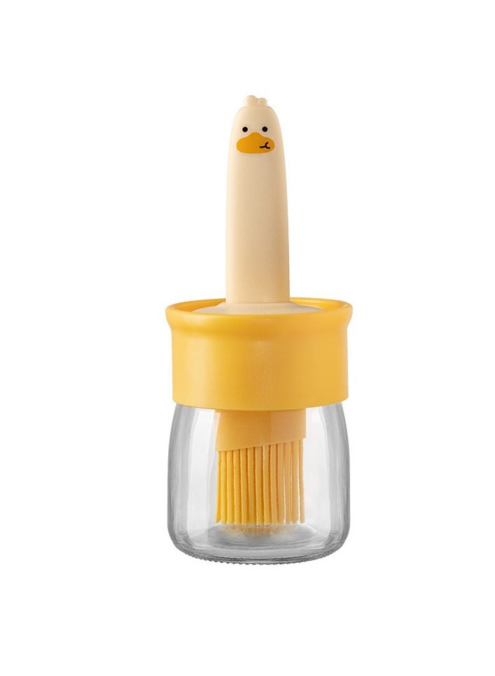 Oil Storage Jar With Brush,Oil Dispenser Container And Silicone Basting Brush 2 In 1,Oil Brush Bottle For Kitchen Cooking,Frying,Baking,BBQ Pancake,Air Fryer - Image 1