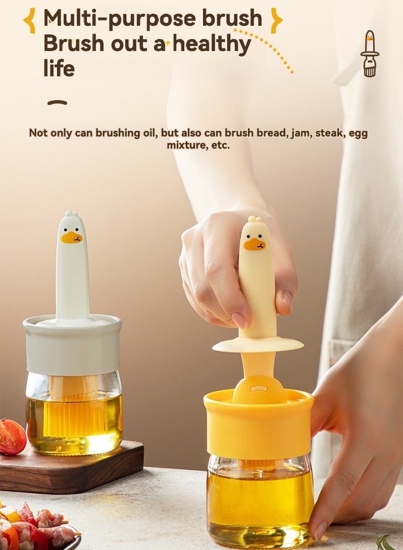 Oil Storage Jar With Brush,Oil Dispenser Container And Silicone Basting Brush 2 In 1,Oil Brush Bottle For Kitchen Cooking,Frying,Baking,BBQ Pancake,Air Fryer - Image 3