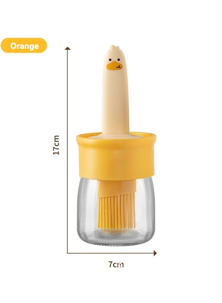 Oil Storage Jar With Brush,Oil Dispenser Container And Silicone Basting Brush 2 In 1,Oil Brush Bottle For Kitchen Cooking,Frying,Baking,BBQ Pancake,Air Fryer - Image 4