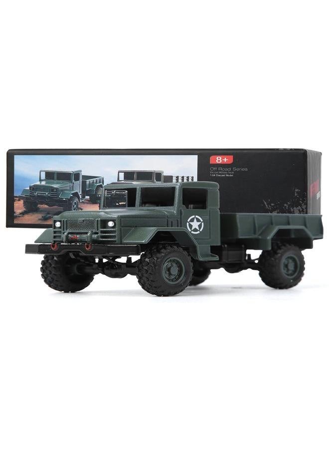 NIBEMINENT Alloy 1/64 Children Six Wheel/Four Wheel Inertia Model Remote Control Military Car RC Vehicle Toy for WPLGreen MB14  - Image 1