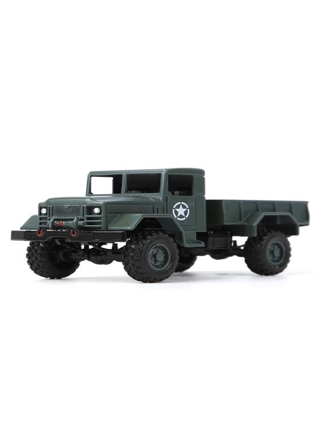 NIBEMINENT Alloy 1/64 Children Six Wheel/Four Wheel Inertia Model Remote Control Military Car RC Vehicle Toy for WPLGreen MB14  - Image 2