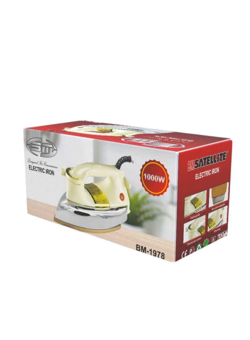 Bm Heavy Weight Dry Iron With Non-Stick Golden Teflon Coated Sole Plate - Image 4