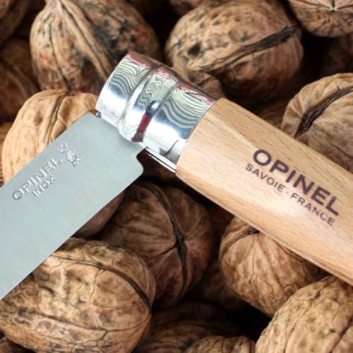 Opinel No. 07 INOX - Sandvik Stainless Steel Folding Pocket Knife, Beechwood Handle, 3.07 in Blade, Virobloc Safety Locking Collar, Made in France - Image 3