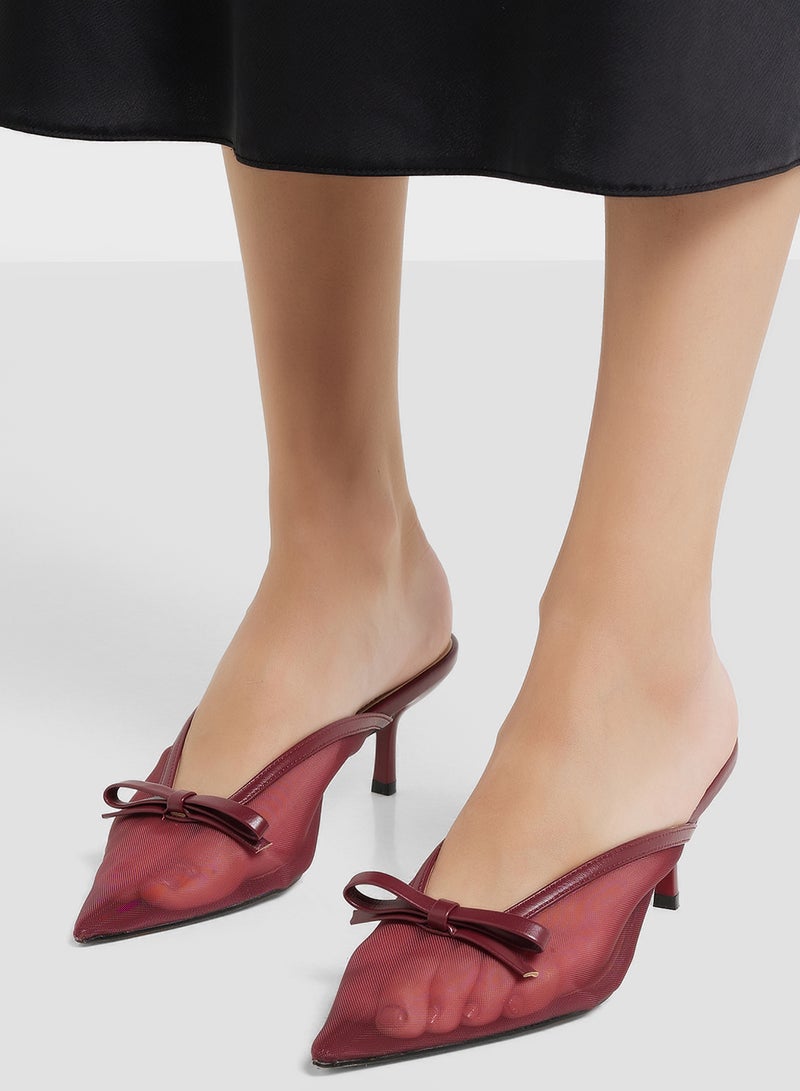 ELLA Bow Detail Mesh Pump - Image 5