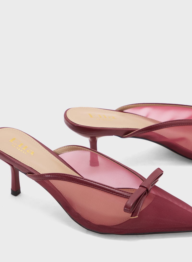 ELLA Bow Detail Mesh Pump - Image 4