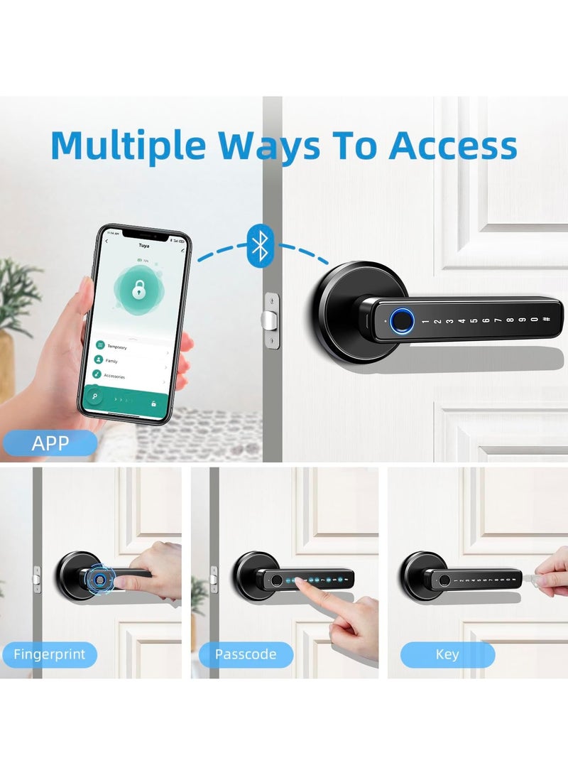YASUCISS Smart Lock,Fingerprint Door knob, Full Function 4-in-1 Smart Door Knob for Bedroom, Office, Hotel, Closet, Pantry, Biometric Door Knob, Thumbprint Door Knob - Image 2