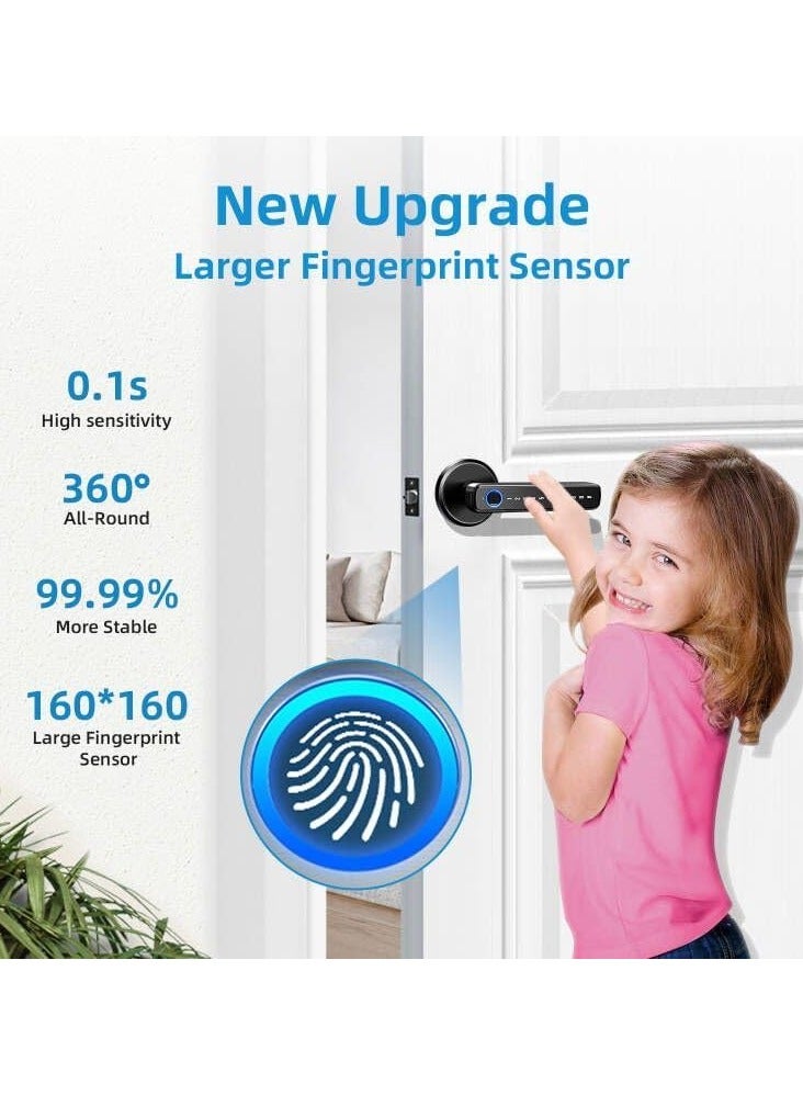 YASUCISS Smart Lock,Fingerprint Door knob, Full Function 4-in-1 Smart Door Knob for Bedroom, Office, Hotel, Closet, Pantry, Biometric Door Knob, Thumbprint Door Knob - Image 4