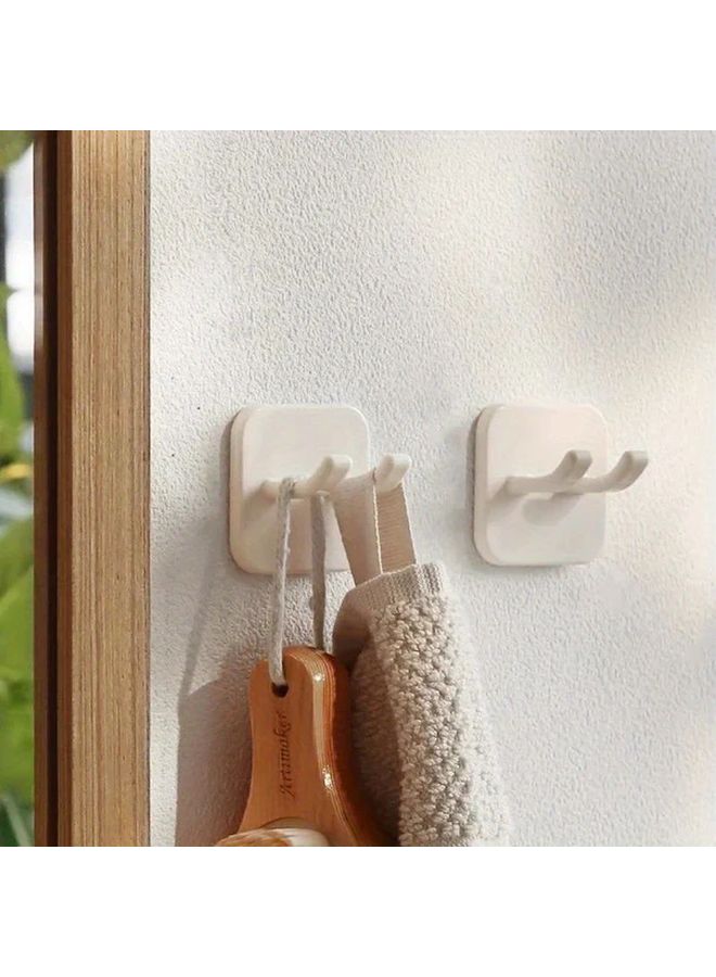 2pcs White Wall Mounted Hooks Space Saving Plug Organizer ABS Plastic Modern Design - Image 3