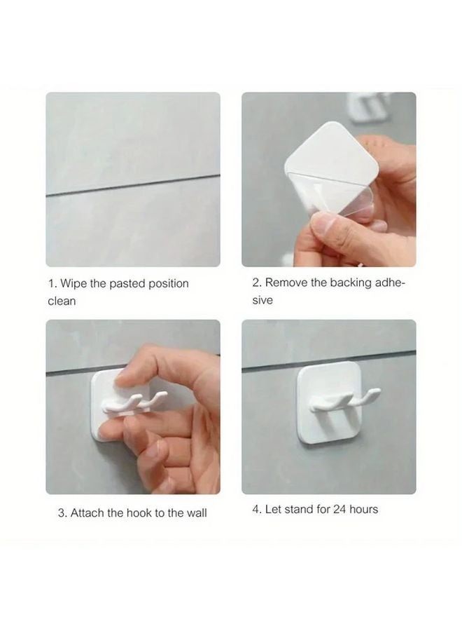 2pcs White Wall Mounted Hooks Space Saving Plug Organizer ABS Plastic Modern Design - Image 5