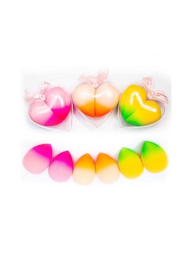 IOLITE - Beauty Blender Complexion Heart Sponge Ombre Coloured Pack 2 In 1 Blending Sponge Highlighters, Powder, Cream Or Liquid Application HBB01 - Image 1