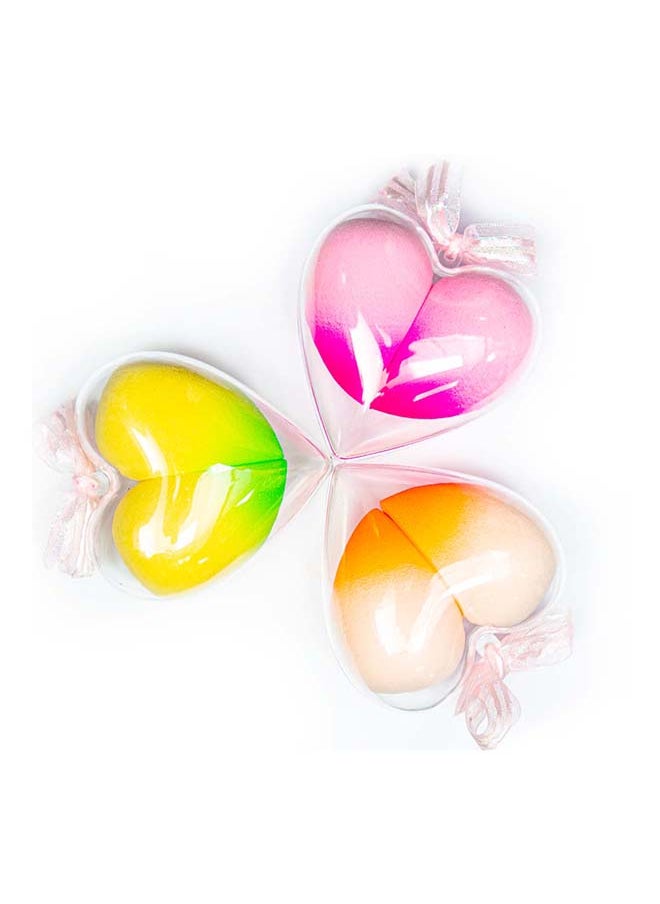 IOLITE - Beauty Blender Complexion Heart Sponge Ombre Coloured Pack 2 In 1 Blending Sponge Highlighters, Powder, Cream Or Liquid Application HBB01 - Image 1