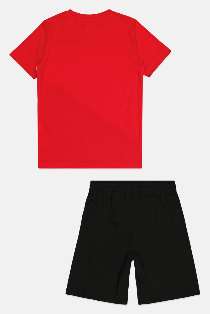 PUMA Kids Boy 2 Pieces Brand Logo Short Sleeve T-Shirts And Shorts, Multicolor - Image 2