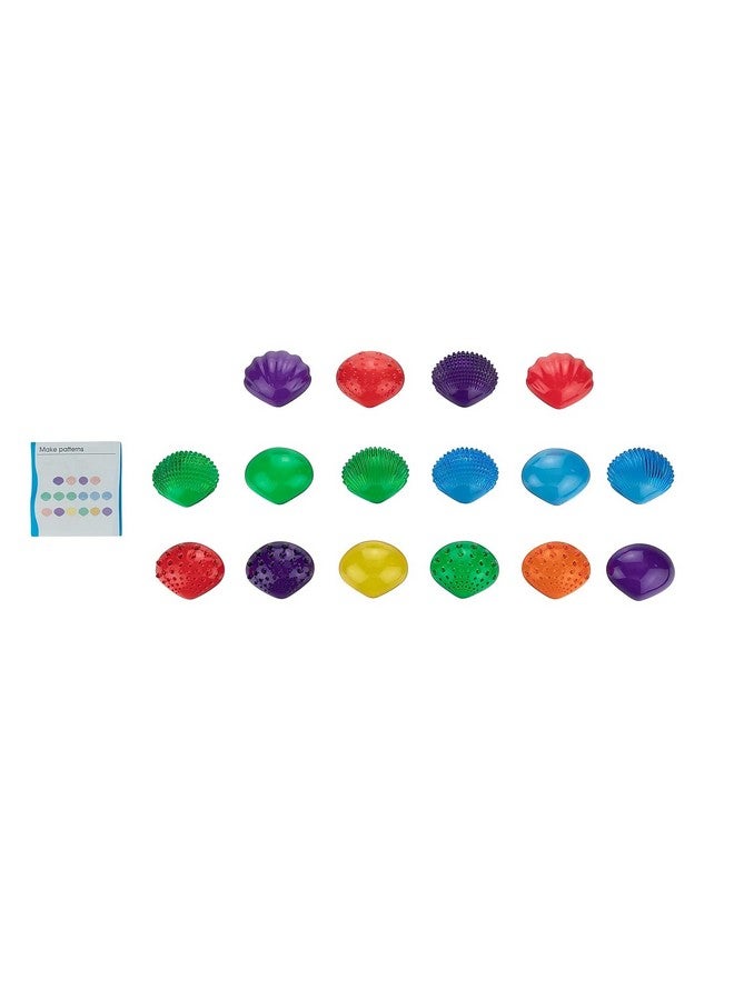 edxeducation edxeducation Tactile Shells - Translucent - 6 Textures and Colors - Ages 18m+ - Explore STEM Concepts via Light Panels and Sensory Bins, Multicolor, Set of 36  - Image 4