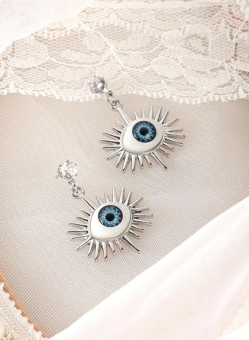 SOHI Stone Studded Evil Eye's Ray Artificial Drop Earring Jewellery