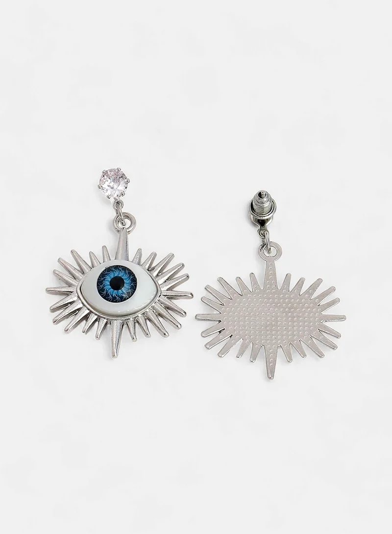 SOHI Stone Studded Evil Eye's Ray Artificial Drop Earring Jewellery