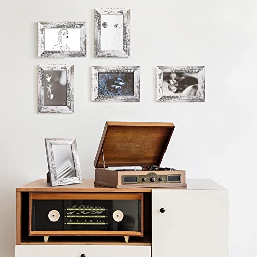 TWING 5x7 Picture Frame Set of 6,Multi Rustic Photo Frame Collage for Tabletop Display or Wall Hanging,Distressed White,Ideal Gifts - Image 3