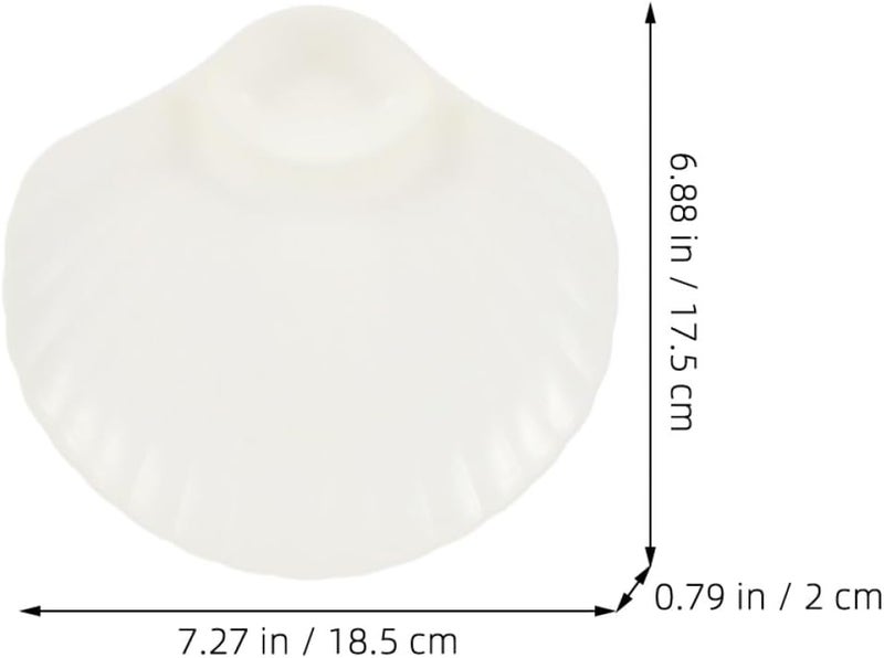 5pcs Pearl White Pp Seashell Sauce Plates for Sushi Dumplings Sashimi Serving, Shell-shaped Japanese Dip Dishes Snack and Fruit Appetizer Platters for Home and Party - Image 2