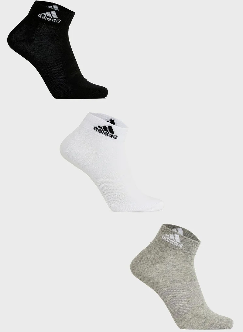 adidas جوارب أديداس سبورت أنكل  أزواج للرجال والنساء رمادي