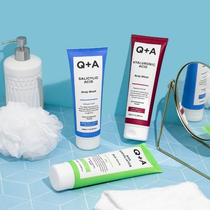 Q+A Hyaluronic Acid Body Wash (250ml), Nourishing Body Care, Sensitive Shower Gel, Gel Cleanser for Sensitive Skin, Deep Moisture with Saccharide Isomerate, Fresh Apple & Avocado Scent - Image 4