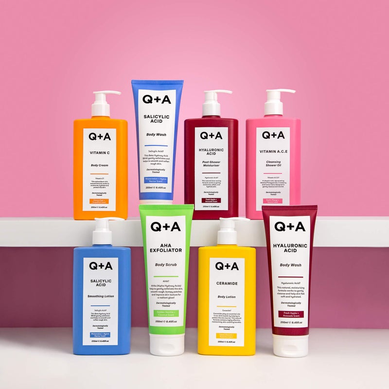 Q+A Hyaluronic Acid Body Wash (250ml), Nourishing Body Care, Sensitive Shower Gel, Gel Cleanser for Sensitive Skin, Deep Moisture with Saccharide Isomerate, Fresh Apple & Avocado Scent - Image 2