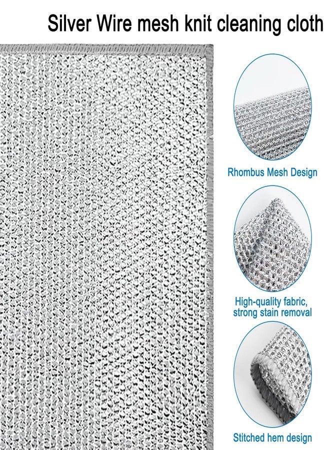 DanziX 6 Pcs Wire Dishwashing Rag for Wet and Dry, Non-Scratch Wire Dishcloths, Multipurpose Wire Dish Rags for Washing Dishes - Image 3