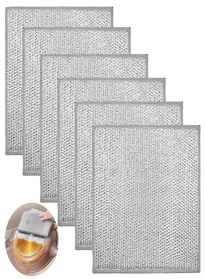 DanziX 6 Pcs Wire Dishwashing Rag for Wet and Dry, Non-Scratch Wire Dishcloths, Multipurpose Wire Dish Rags for Washing Dishes - Image 1
