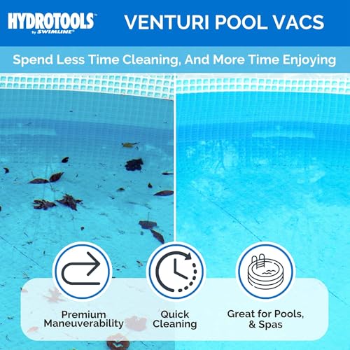 SWIMLINE HYDROTOOLS فنتوري جت مكنسة حمام السباحة - منظف مدمج للوحدات القابلة للنفخ والأرضية المرتفعة، أحواض الاستحمام والسبا، متصل بالخرطوم، أزرق، صغير - Image 2