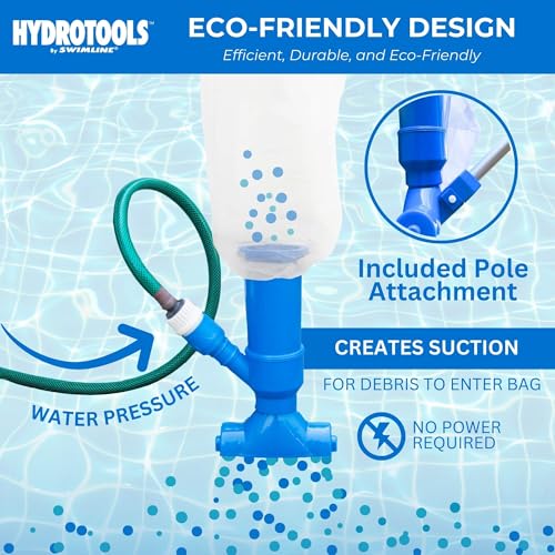 SWIMLINE HYDROTOOLS فنتوري جت مكنسة حمام السباحة - منظف مدمج للوحدات القابلة للنفخ والأرضية المرتفعة، أحواض الاستحمام والسبا، متصل بالخرطوم، أزرق، صغير - Image 4