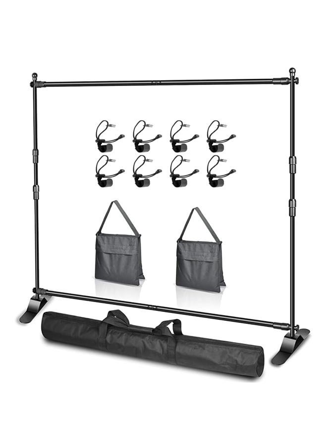 EMART 8 x 8ft (W x H) Adjustable Photo Backdrop Banner Stand with Telescopic Tubes, Suitable for Trade Shows, Professional Photography Booths, and Step and Repeat Background Displays - Image 1