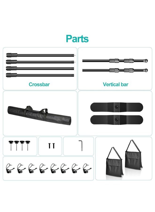 EMART 8 x 8ft (W x H) Adjustable Photo Backdrop Banner Stand with Telescopic Tubes, Suitable for Trade Shows, Professional Photography Booths, and Step and Repeat Background Displays - Image 5