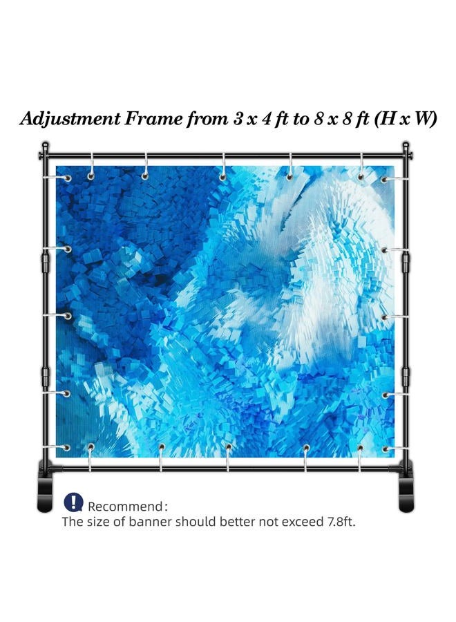 EMART 8 x 8ft (W x H) Adjustable Photo Backdrop Banner Stand with Telescopic Tubes, Suitable for Trade Shows, Professional Photography Booths, and Step and Repeat Background Displays - Image 2