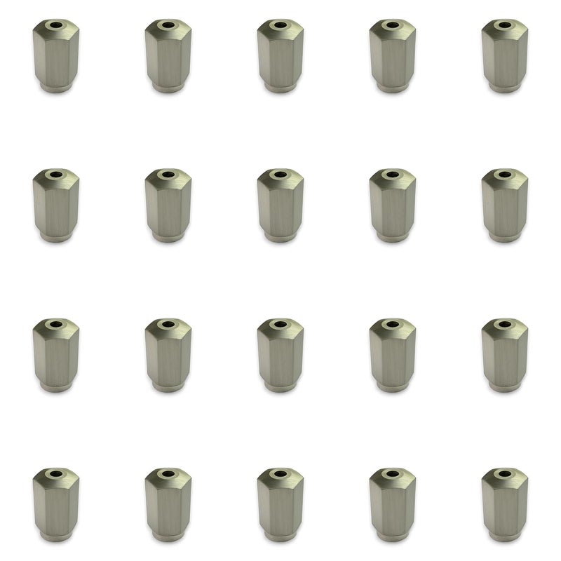 MOKSH PLUS Moksh Plus Rope Wire Display Fitting 6mm Hex Bottom Holder Brass Material and SS Finish for 6mm Wire Pack of 20 Pcs  - Image 1