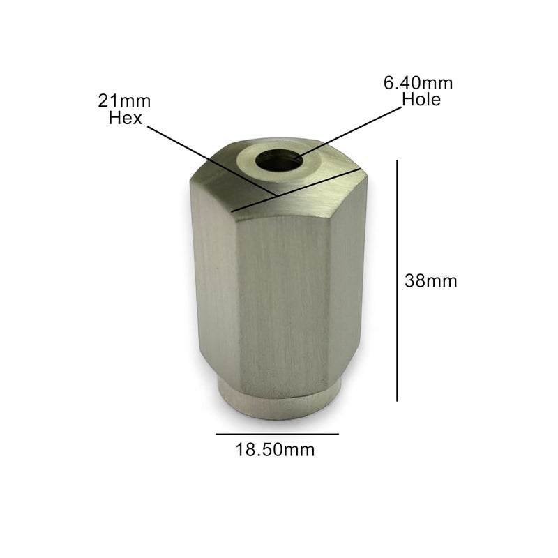 MOKSH PLUS Moksh Plus Rope Wire Display Fitting 6mm Hex Bottom Holder Brass Material and SS Finish for 6mm Wire Pack of 20 Pcs  - Image 4