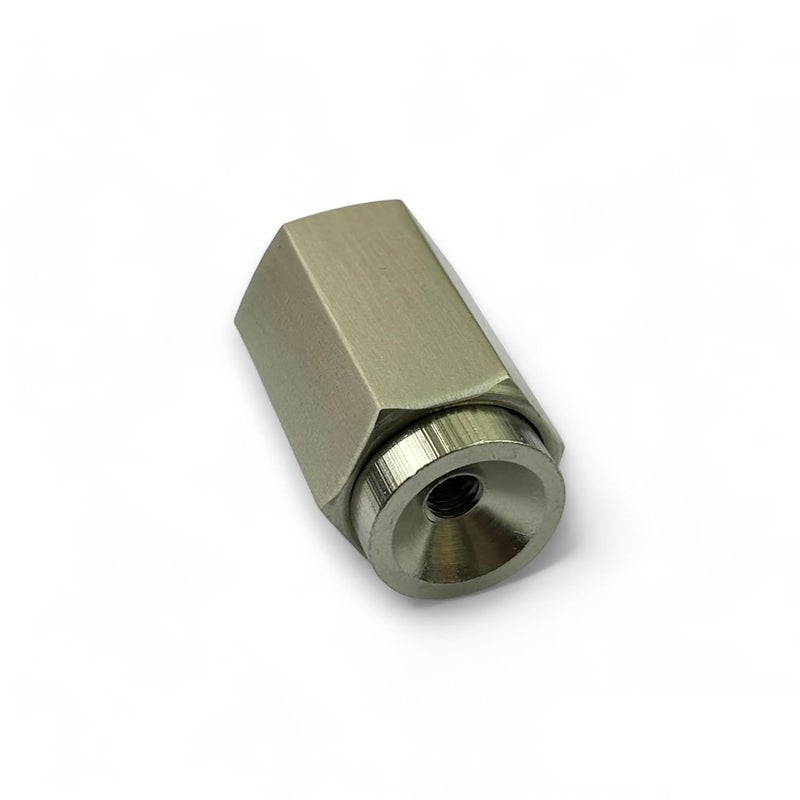 MOKSH PLUS Moksh Plus Rope Wire Display Fitting 6mm Hex Bottom Holder Brass Material and SS Finish for 6mm Wire Pack of 20 Pcs  - Image 3