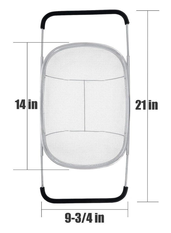 GHINI® Over The Sink Colander Strainer Basket Stainless Steel,for Kitchen Sink with Rubber Grip,Large,Expandable Metal Strainer for Pasta,Fine Mesh Stainless Steel, Food,Vegetables Dishwasher Safe - Image 2