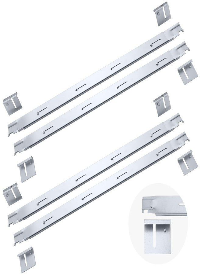 GlikCeil 4 Pcs File Cabinet Rails Adjustable Files Drawer Rails Metal File Cabinet Dividers 26'' to 40.5'' Adjustable Filing Cabinets Rail for Folders Storage (Silver) - Image 1