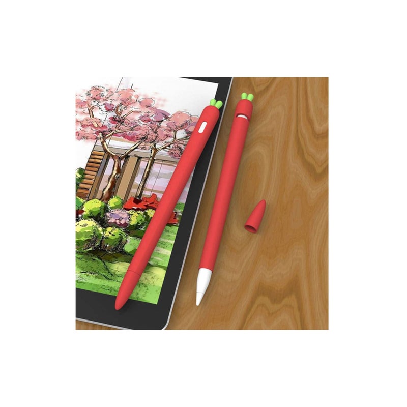 Zikra Compatible for Apple Pencil Sleeve 2nd Generation Holder, Carrot Shaped Stylus Sleeve Cover Silicone Screen Touch Pen Grip Holder Compatible for Apple Pencil - Image 2