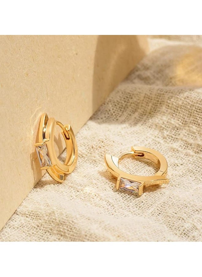 Mevecco - Women Huggie Earrings Gold Hoop Sleeper 14K Gold Filled Small Simple Handmade Hypoallergenic Everyday Jewelry - Image 1