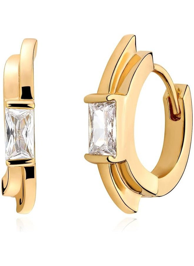 Mevecco - Women Huggie Earrings Gold Hoop Sleeper 14K Gold Filled Small Simple Handmade Hypoallergenic Everyday Jewelry - Image 1